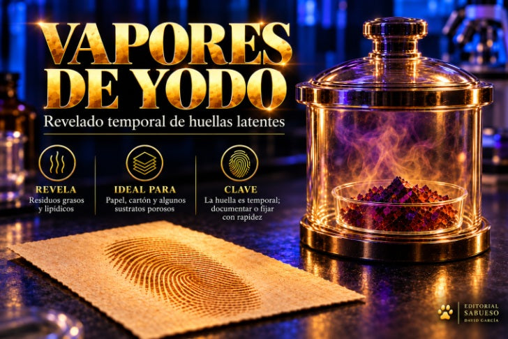Láminas Forenses: Revelado de Huellas con Vapores de Yodo (Set de 4 PDFs)