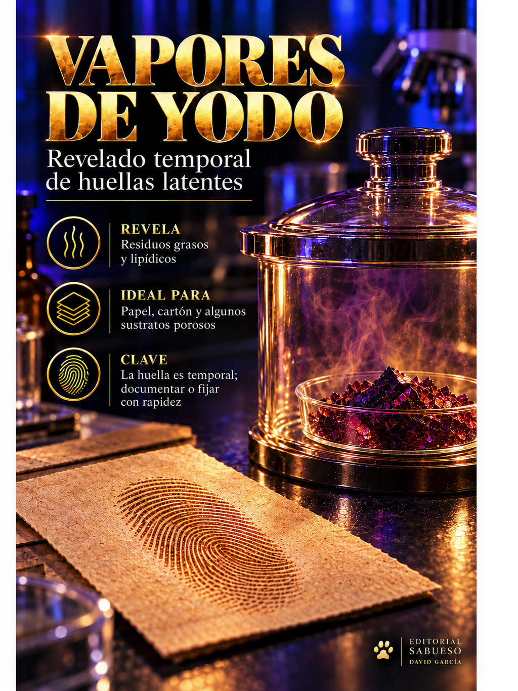 Láminas Forenses: Revelado de Huellas con Vapores de Yodo (Set de 4 PDFs)